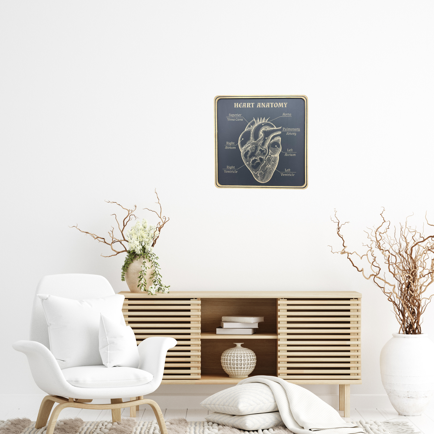 Wanddeko Holz "Heart Anatomy" 380 x 380