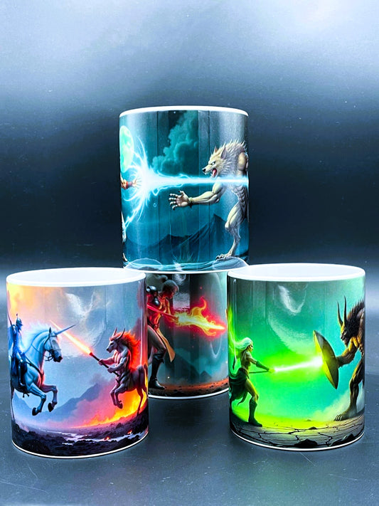 Keramikbecher x4 SET "Fantasy" 330ml